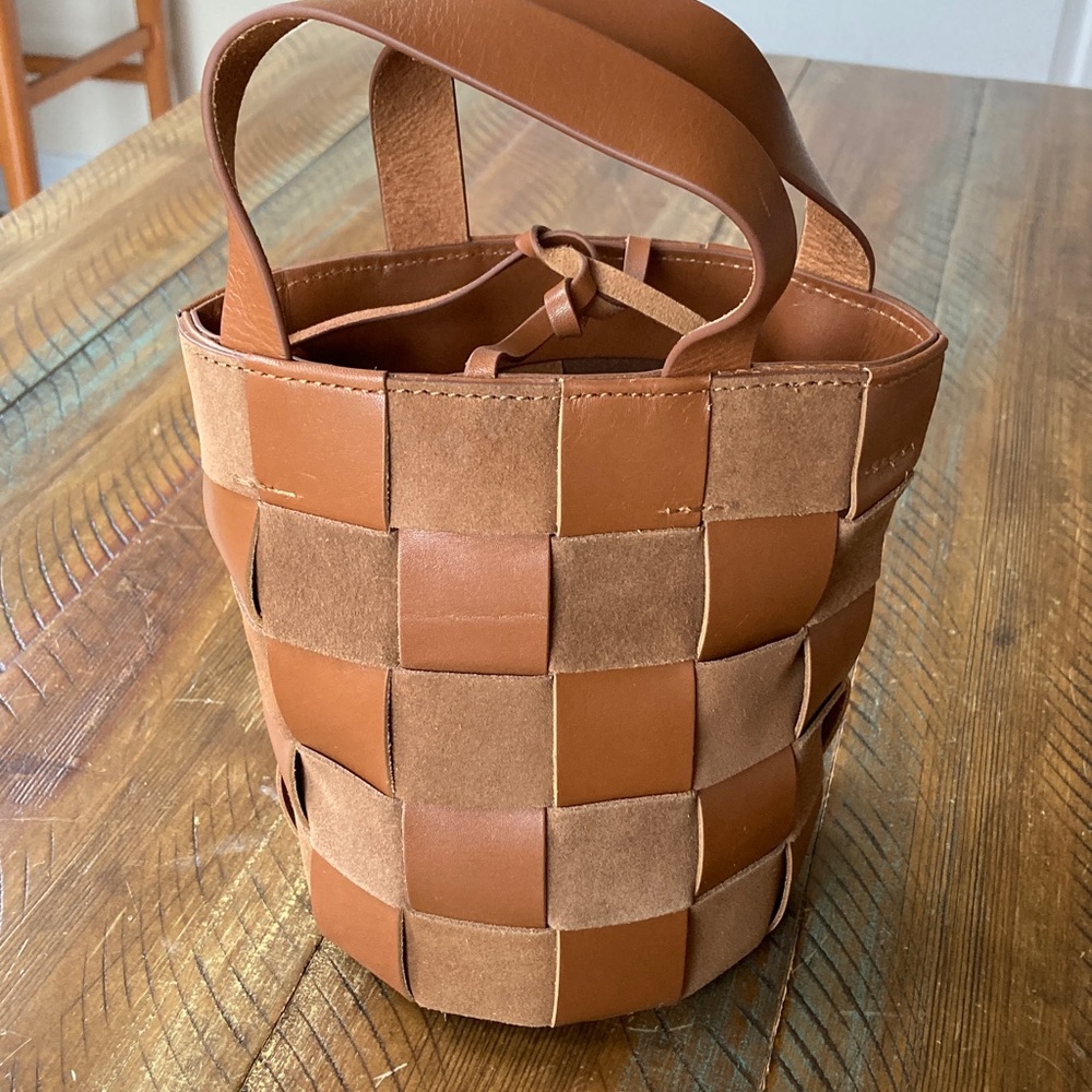 Women’s J.Crew Woven Leather Suede Bag New NWT - Picture 8 of 11
